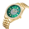 Thumbnail Image 2 of Ladies' JBW Mondrian 1/6 CT. T.W. Diamond And Crystal Accent 18K Gold Plate Watch with Green Dial (Model: J6303E)
