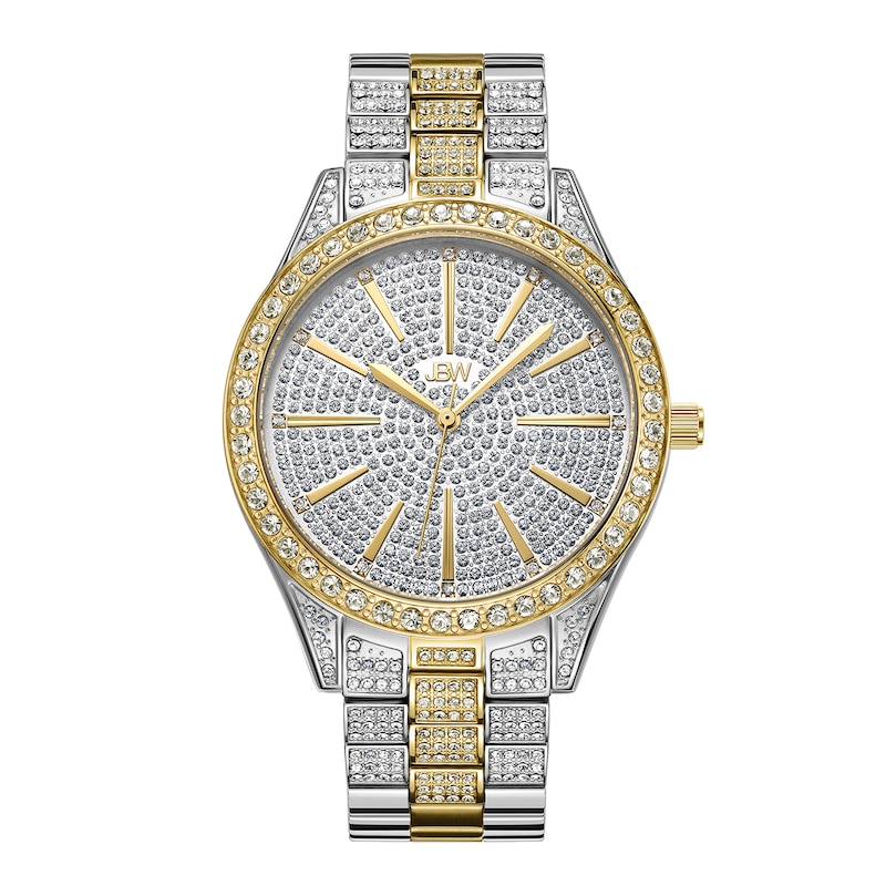 Main Image 1 of Ladies' JBW Cristal 1/8 CT. T.W. Diamond and Crystal Accent 18K Gold Plate Two-Tone Watch (Model: J6346D)