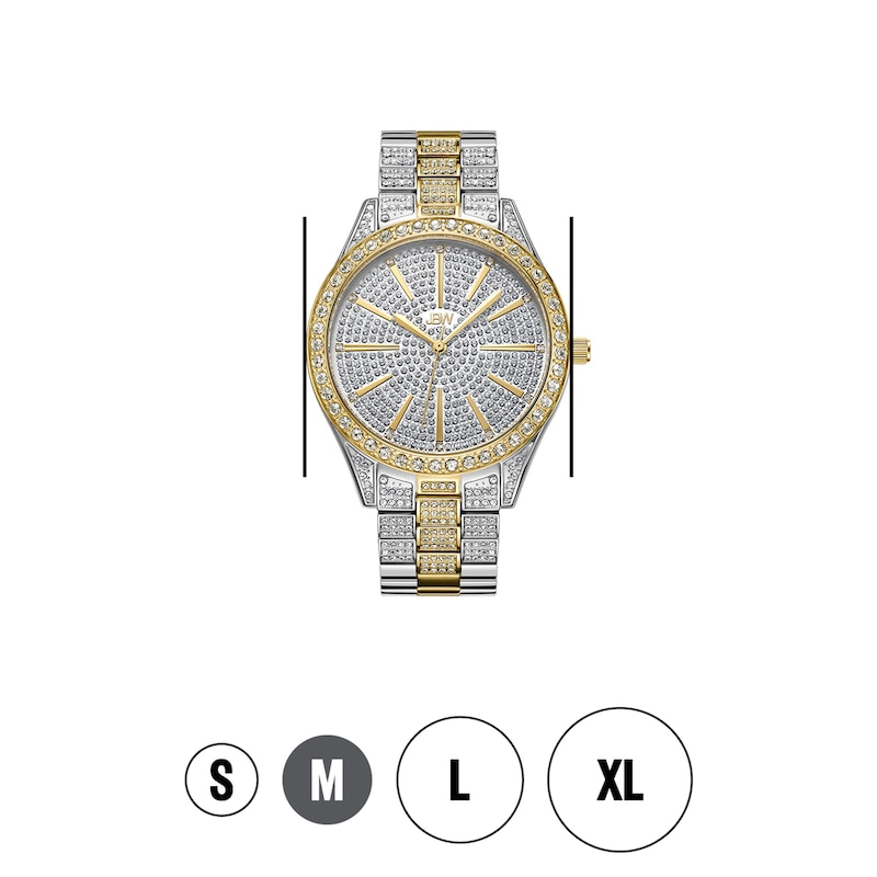 Main Image 4 of Ladies' JBW Cristal 1/8 CT. T.W. Diamond and Crystal Accent 18K Gold Plate Two-Tone Watch (Model: J6346D)