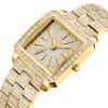 Thumbnail Image 1 of Ladies' JBW Cristal Square 1/8 CT. T.W. Diamond and Crystal Accent 18K Gold Plate Watch (Model: J6386A)