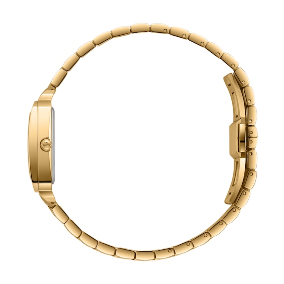 Ladies' JBW Cristal Square 1/8 CT. T.w. Diamond and Crystal Accent 18K Gold Plate Watch (Model: J6386A)