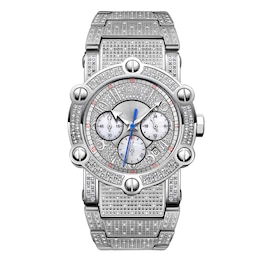 Men's JBW Phantom 2 CT. T.W. Diamond and Crystal Chronograph Watch with Silver-Tone Dial (Model: JB-6215-200-B)