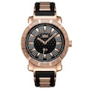 Thumbnail Image 1 of Men's JBW &quot;562&quot; 1/8 CT. T.W. Diamond and Crystal 18K Rose Gold Plate Strap Watch with Black Dial (Model: JB-6225-L)