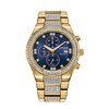 Thumbnail Image 0 of Men's Citizen Eco-Drive® Crystal Accent Gold-Tone Chronograph Watch with Blue Dial (Model: CA0752-58L)