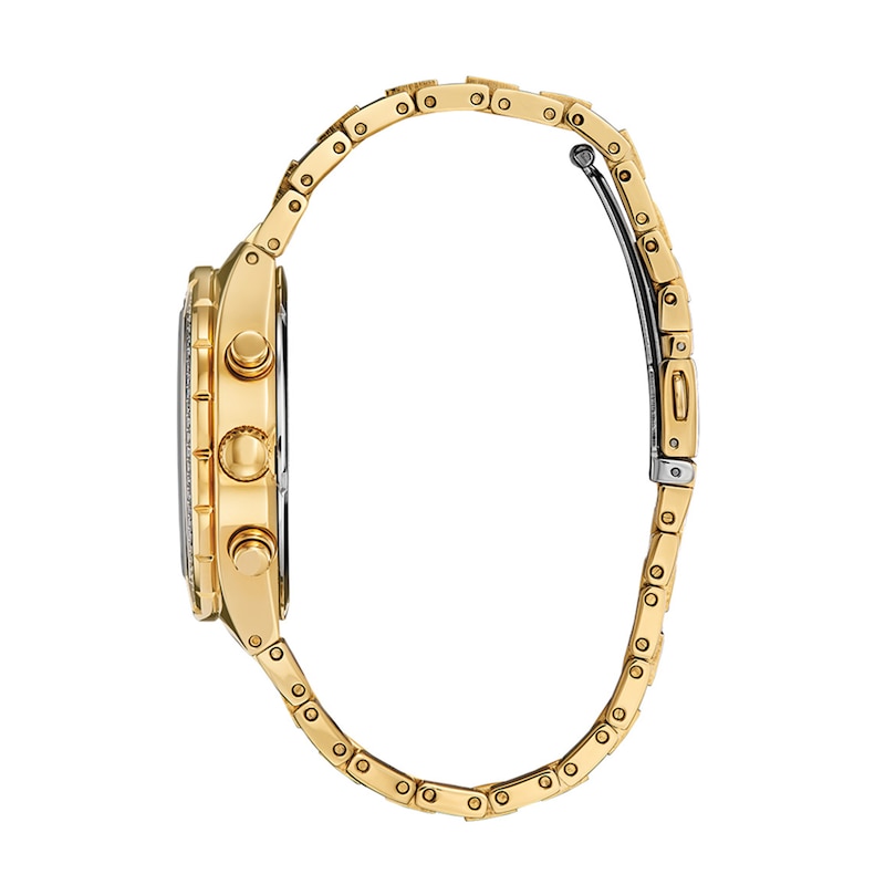 Main Image 2 of Men's Citizen Eco-Drive® Crystal Accent Gold-Tone Chronograph Watch with Blue Dial (Model: CA0752-58L)