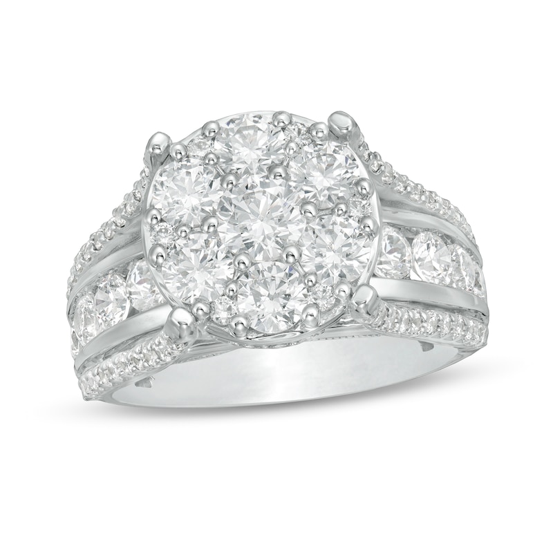 Main Image 1 of 3 CT. T.W. Composite Diamond Channel Shank Engagement Ring in 14K White Gold