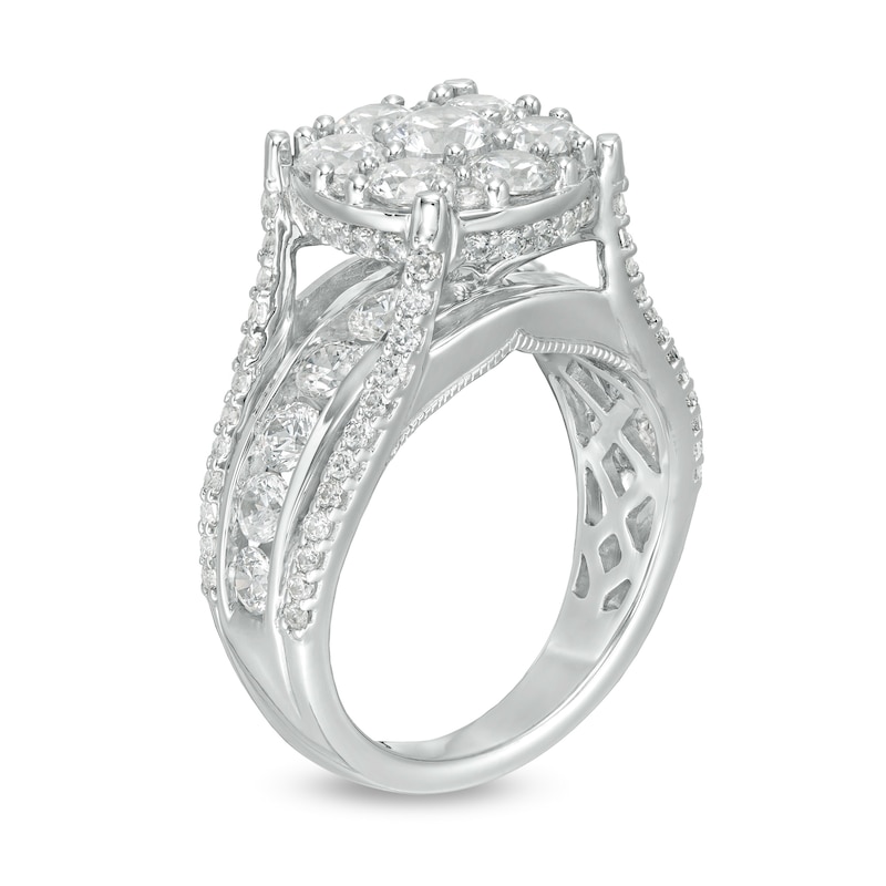 Main Image 3 of 3 CT. T.W. Composite Diamond Channel Shank Engagement Ring in 14K White Gold