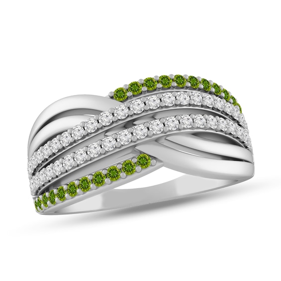 Birthstone Layered Waves Ring (4 Stones)