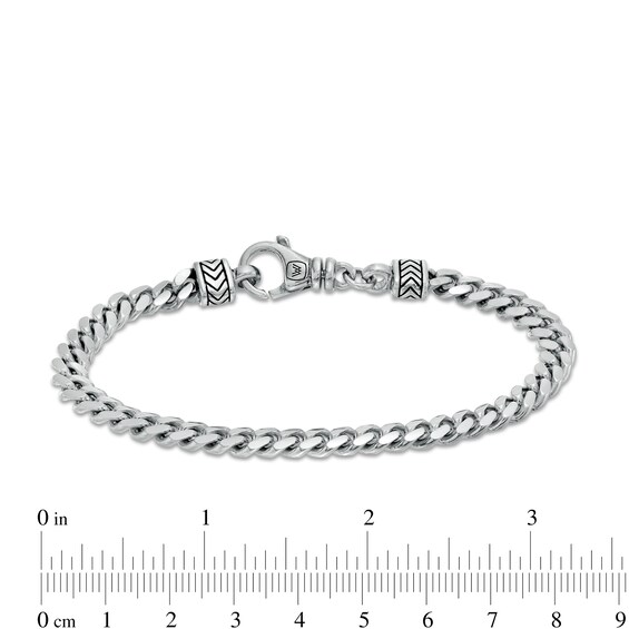 Vera Wang Men 6.2mm Cuban Link Chain Bracelet in Solid Sterling Silver - 8.5"