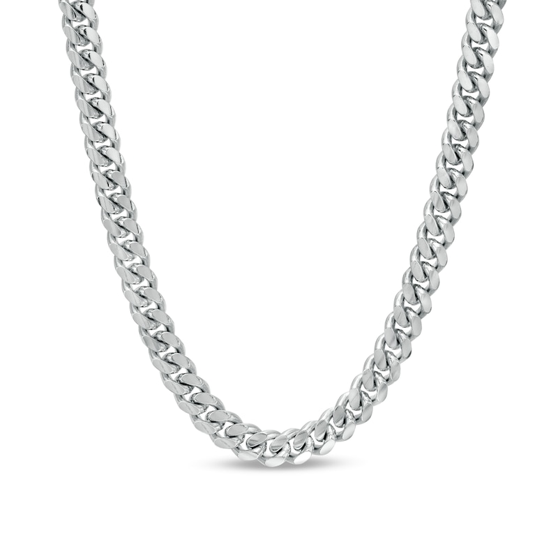 Zales Men's 7.6mm Curb Chain Necklace in Sterling Silver - 24