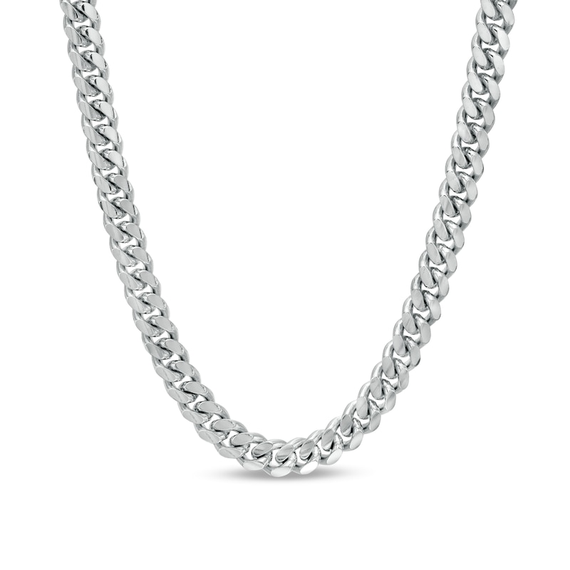 Main Image 1 of Vera Wang Men 6.2mm Cuban Link Chain Necklace in Solid Sterling Silver  - 22"