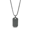 Thumbnail Image 1 of Vera Wang Men Black Spinel Dog Tag Pendant in Sterling Silver with Black Rhodium - 22"