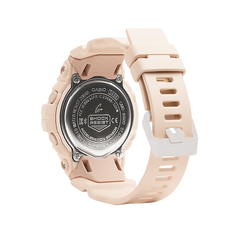 Ladies' Casio G-Shock S Series Pink Strap Watch with Rose-Tone Dial (Model: GMDB800-4)