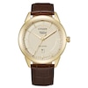 Thumbnail Image 1 of Men's Citizen Eco-Drive® Corso 18K Gold Plate Strap Watch with Champagne Dial (Model: AW0092-07Q)