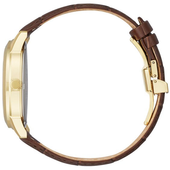 Men's Citizen Eco-DriveÂ® Corso 18K Gold Plate Strap Watch with Champagne Dial (Model: Aw0092-07Q)