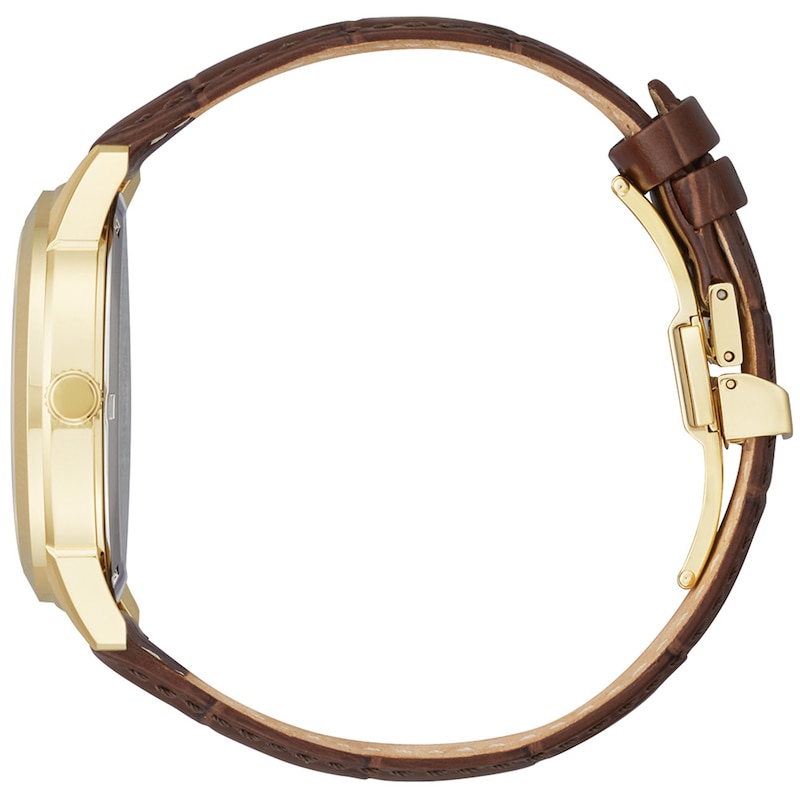 Main Image 2 of Men's Citizen Eco-Drive® Corso 18K Gold Plate Strap Watch with Champagne Dial (Model: AW0092-07Q)