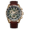 Thumbnail Image 1 of Men's Citizen Eco-Drive® PCAT Rose-Tone Chronograph Strap Watch with Green Dial (Model: CB5919-00X)