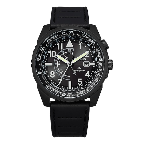 Men's Citizen Eco-DriveÂ® Promaster Nighthawk Strap Watch with Black Dial (Model: Bj7135-02E)