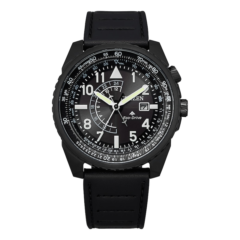 Main Image 1 of Men's Citizen Eco-Drive® Promaster Nighthawk Strap Watch with Black Dial (Model: BJ7135-02E)