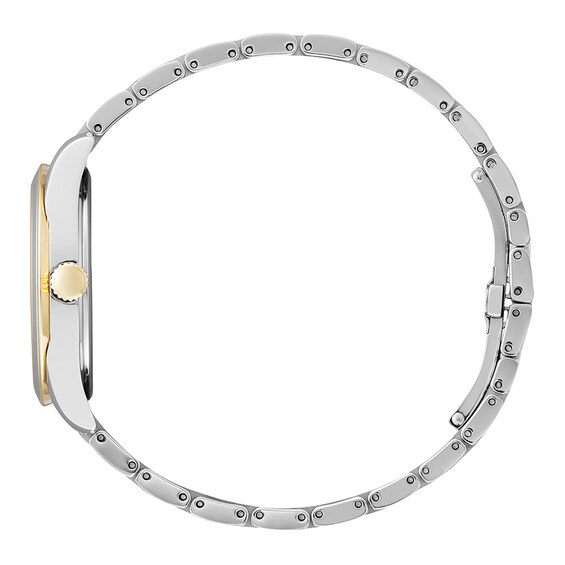Ladies' Citizen Eco-DriveÂ® Arezzo Diamond Accent Two-Tone Watch with Mother-of-Pearl Dial (Model: Em0874-57D)