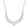 Thumbnail Image 1 of Multi-Shape Lab-Created White Sapphire Scatter Bib Necklace in Sterling Silver