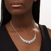 Thumbnail Image 2 of Multi-Shape Lab-Created White Sapphire Scatter Bib Necklace in Sterling Silver