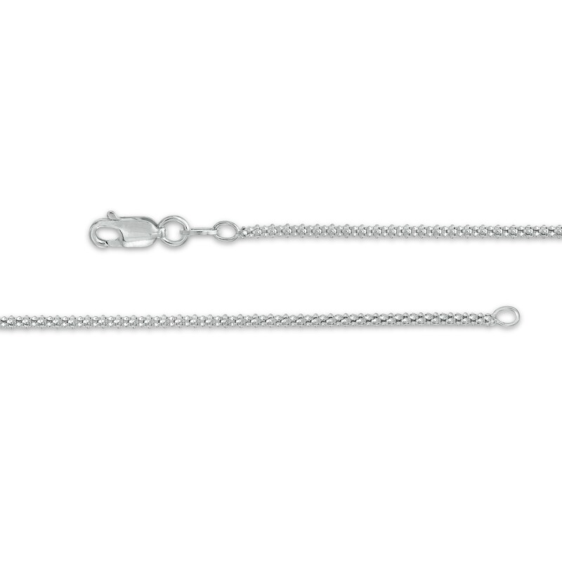 Main Image 3 of Multi-Shape Lab-Created White Sapphire Scatter Bib Necklace in Sterling Silver