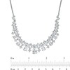 Thumbnail Image 4 of Multi-Shape Lab-Created White Sapphire Scatter Bib Necklace in Sterling Silver