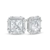 Thumbnail Image 1 of 6.0mm Princess-Cut, Baguette and Round Lab-Created White Sapphire Frame Stud Earrings in Sterling Silver
