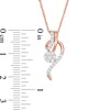 Thumbnail Image 3 of Lab-Created White Sapphire Floral Cluster Swirl Ribbon Pendant in Sterling Silver with 14K Rose Gold Plate