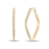 Thumbnail Image 1 of Diamond Fascination™ 23.0mm Tilted Cushion-Shaped Hoop Earrings in Sterling Silver with 18K Gold Plate