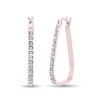 Thumbnail Image 1 of Diamond Fascination™ 20.0mm Rounded Triangle Hoop Earrings in Sterling Silver with 18K Rose Gold Plate