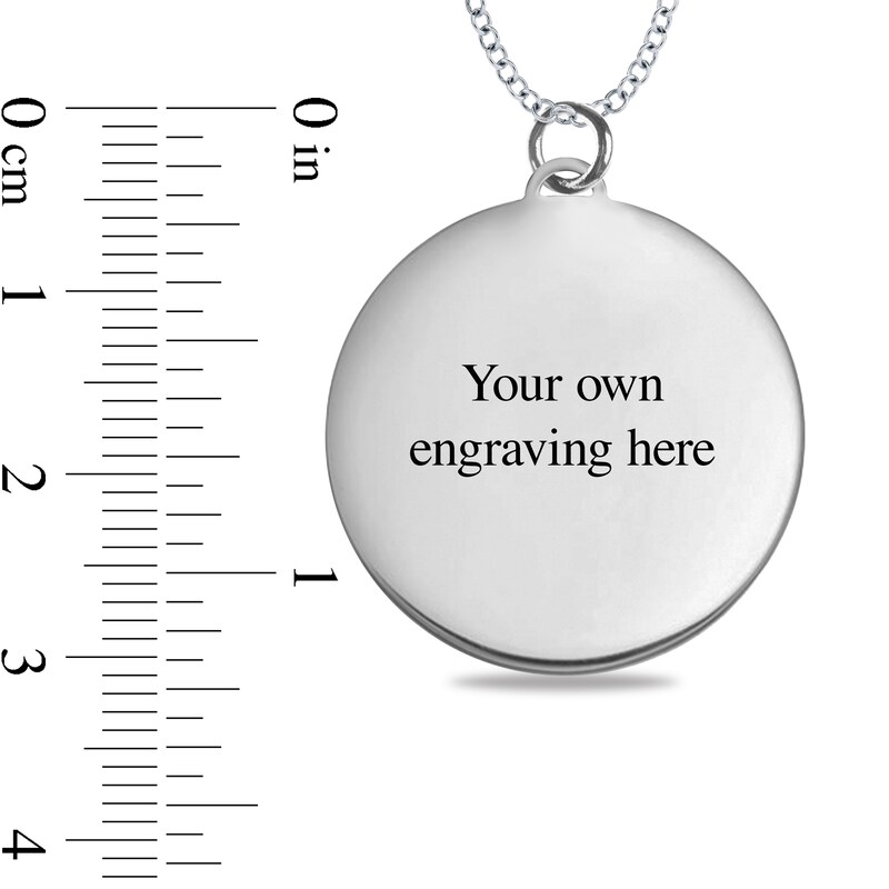 Engravable Police Shield Disc Pendant in Sterling Silver (1-5 Lines)