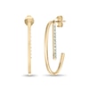 Diamond Fascination™ Removable Bar Drop J-Hoop Earrings in Sterling Silver with 18K Gold Plate