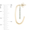 Diamond Fascination™ Removable Bar Drop J-Hoop Earrings in Sterling Silver with 18K Gold Plate