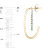 Thumbnail Image 1 of Diamond Fascination™ Removable Bar Drop J-Hoop Earrings in Sterling Silver with 18K Gold Plate