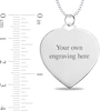 Thumbnail Image 2 of Engravable "We may be apart but you are always close to my heart" Heart Disc Pendant in Sterling Silver (1-3 Lines)