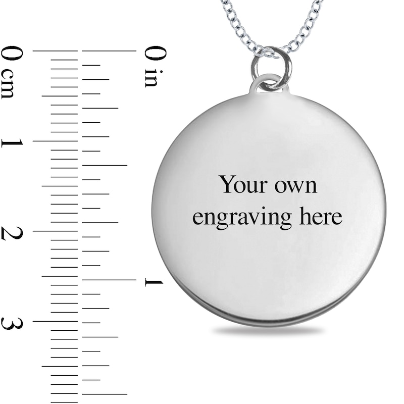 Main Image 2 of "Always remember we are under the same sky looking at the same moon" Disc Pendant in Sterling Silver (1-3 Lines)