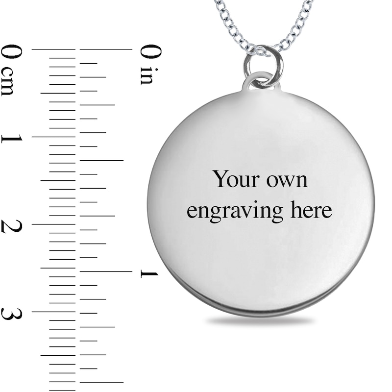 "Always remember we are under the same sky looking at the same moon" Disc Pendant in Sterling Silver (1-3 Lines)