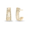 Thumbnail Image 1 of Diamond Fascination™ 15.0mm Split Triple Row J-Hoop Earrings in Sterling Silver with 18K Gold Plate
