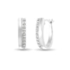 Thumbnail Image 0 of Diamond Fascination™ 15.0mm Double Row Oval Hoop Earrings in Sterling Silver with Platinum Plate