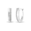 Thumbnail Image 1 of Diamond Fascination™ 15.0mm Double Row Oval Hoop Earrings in Sterling Silver with Platinum Plate