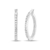 Diamond Fascination™ 25.0mm Hoop Earrings in Sterling Silver with Platinum Plate