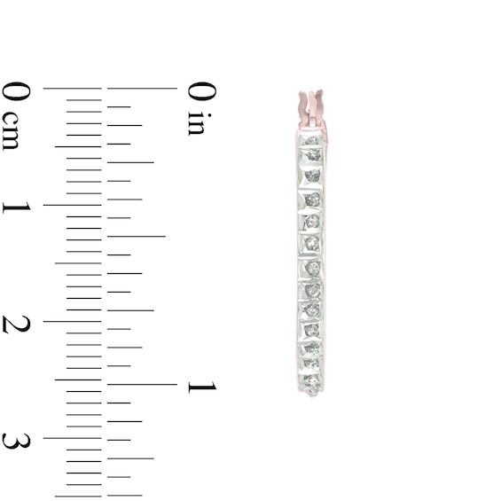 Diamond Fascinationâ¢ 25.0mm Hoop Earrings in Sterling Silver with 18K Rose Gold Plate