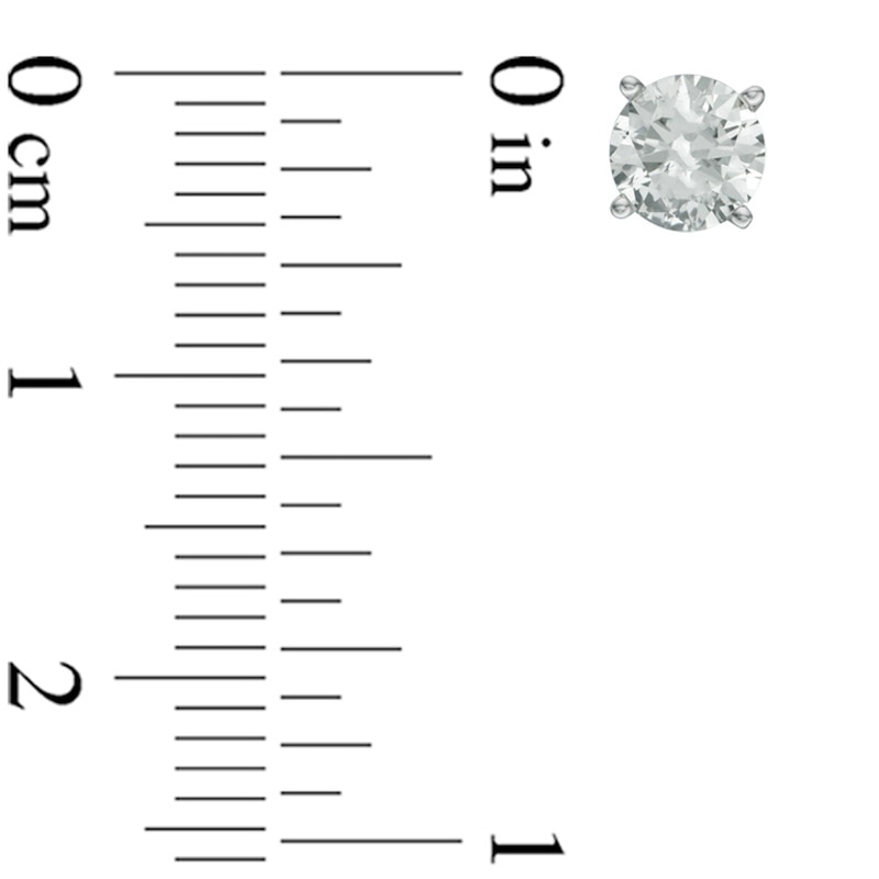 Main Image 2 of 1-1/5 CT. T.W. Diamond Solitaire Stud Earrings in 14K White Gold (I/I2)