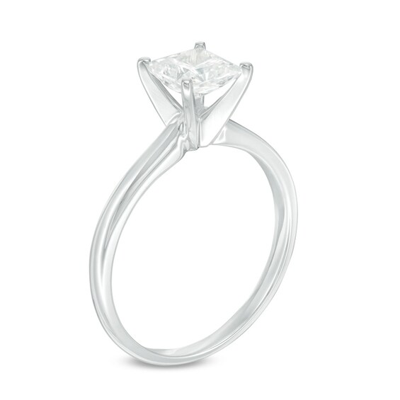 7/8 CT. Princess-Cut Diamond Solitaire Engagement Ring in 14K White Gold (I/I3)
