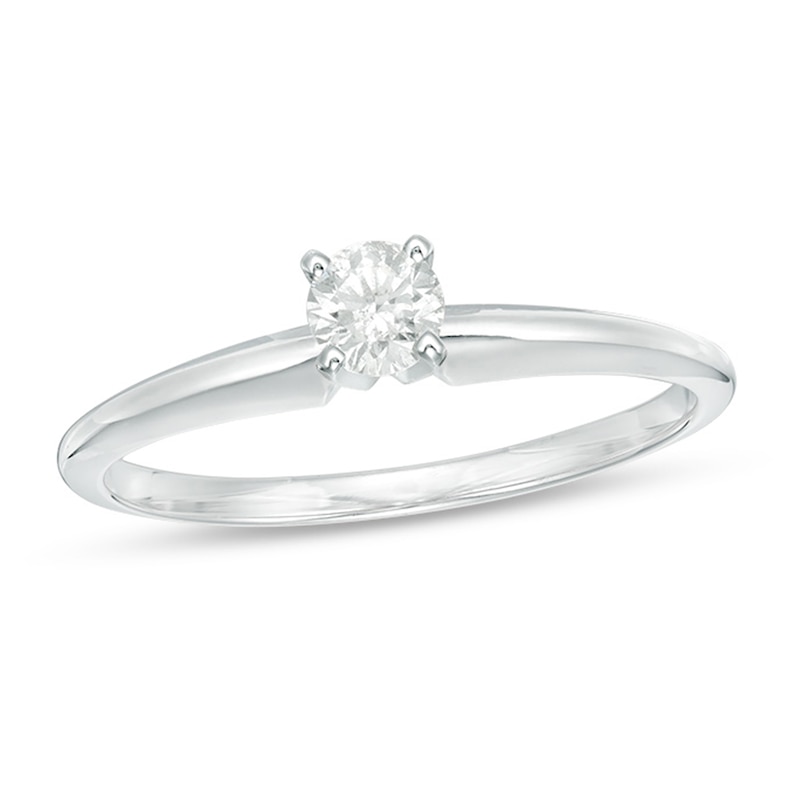 1/5 CT. Diamond Solitaire Promise Ring in 10K White Gold (I/I3) | Zales