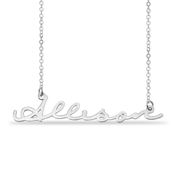 Signature Script Name Necklace in Sterling Silver (1 Line) Zales