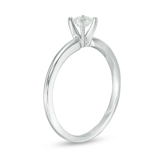 1/5 CT. Princess-Cut Diamond Solitaire Promise Ring in 10K White Gold (I/I3)