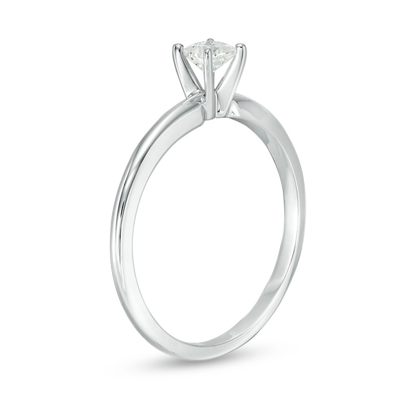 1/5 CT. Princess-Cut Diamond Solitaire Promise Ring in 10K White Gold (I/I3)